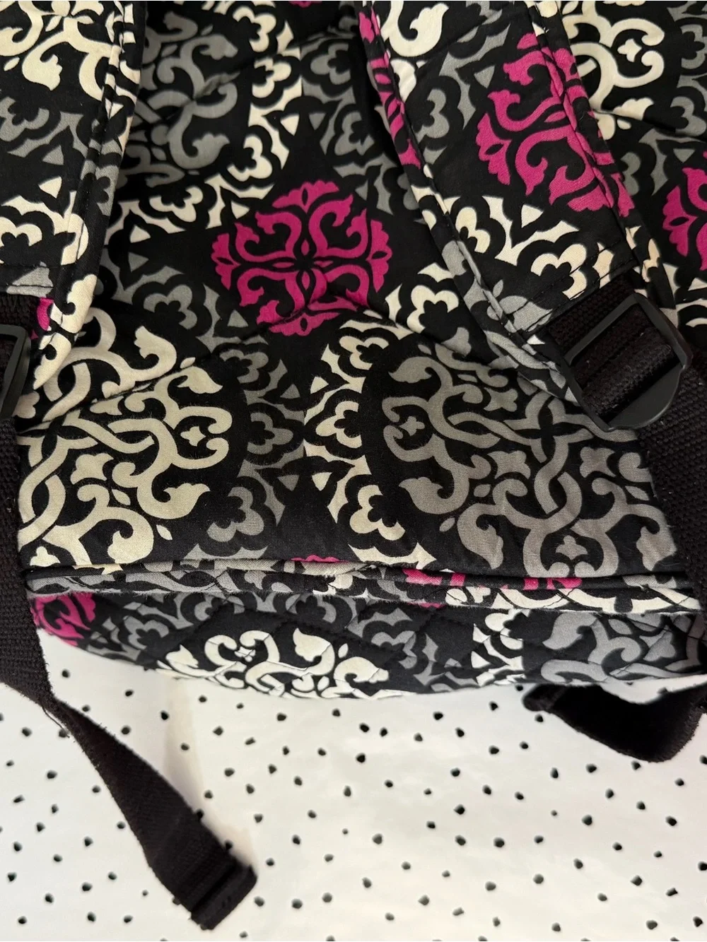 Vera Bradley Campus Backpack Canterberry Magenta Retired Quilted Laptop Bag
